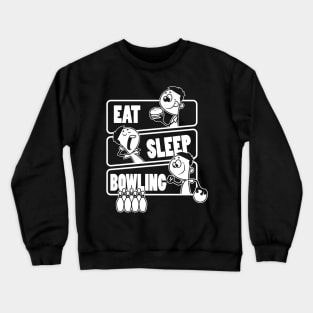 Eat Sleep Bowling - Bowling Ball Pins Gift print Crewneck Sweatshirt
